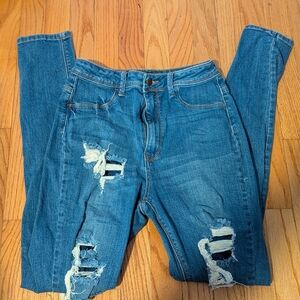 Blue Fashion Nova Distressed Skinny Jeans